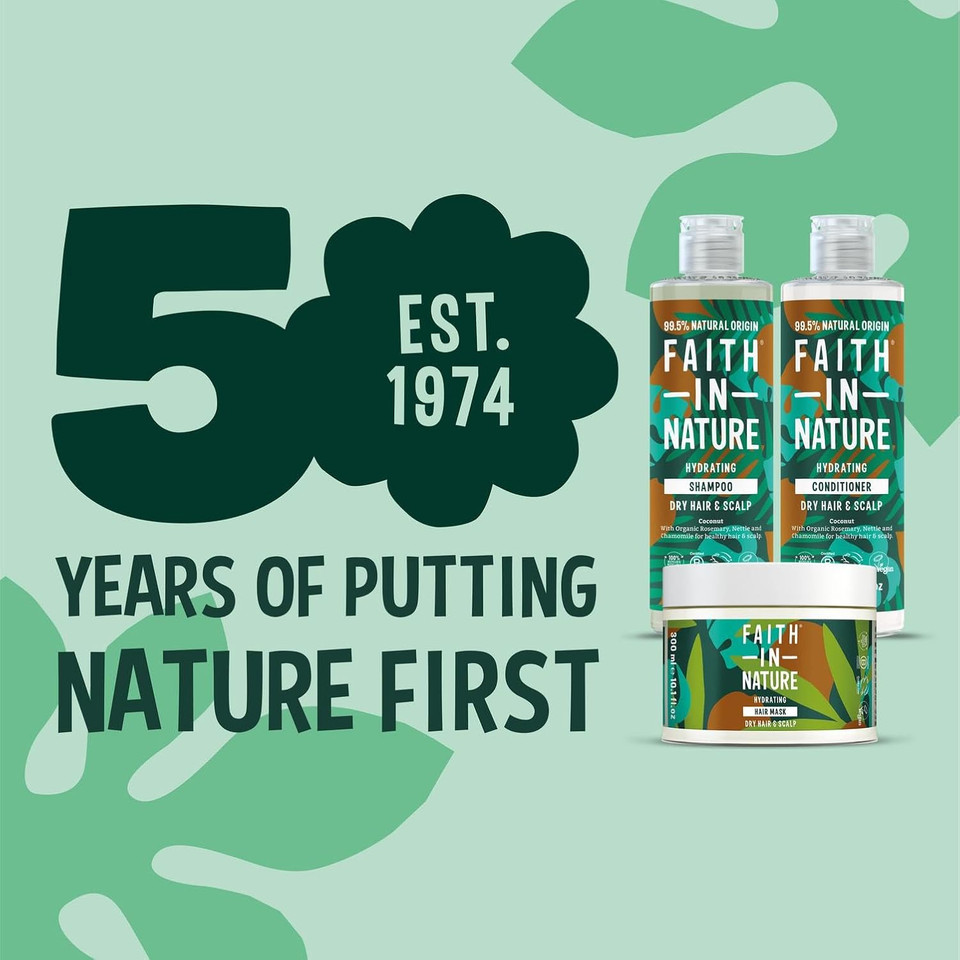 Faith In Nature |Coconut Natural Dry Hair 3 Piece Bundle: 400ml Shampoo & Conditioner & 300ml Hair Mask, Vegan & Cruelty Free, No SLS or Parabens, For Normal to Dry Hair Faith In Nature |Coconut Natural Dry Hair 3 Piece Bundle: 400ml Shampoo & Conditioner & 300ml Hair Mask, Vegan & Cruelty Free, No SLS or Parabens, For Normal to Dry Hair