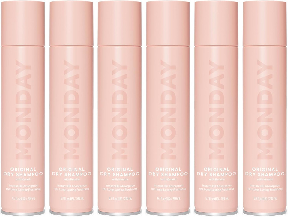 MONDAY Haircare 6 x 200 ml VOLUME Dry Shampoo with Collagen, Oil-absorbing Ideal for Thin & Fine Hair
