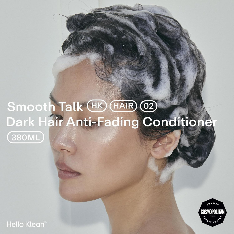 Hello Klean Smooth Talk Dark Hair Anti-Fading Conditioner - Hydrates & Repairs to Reverse Damage Caused by Hard Water - Stop Colour Fading & Protect Against Brassiness - With UV Protection
