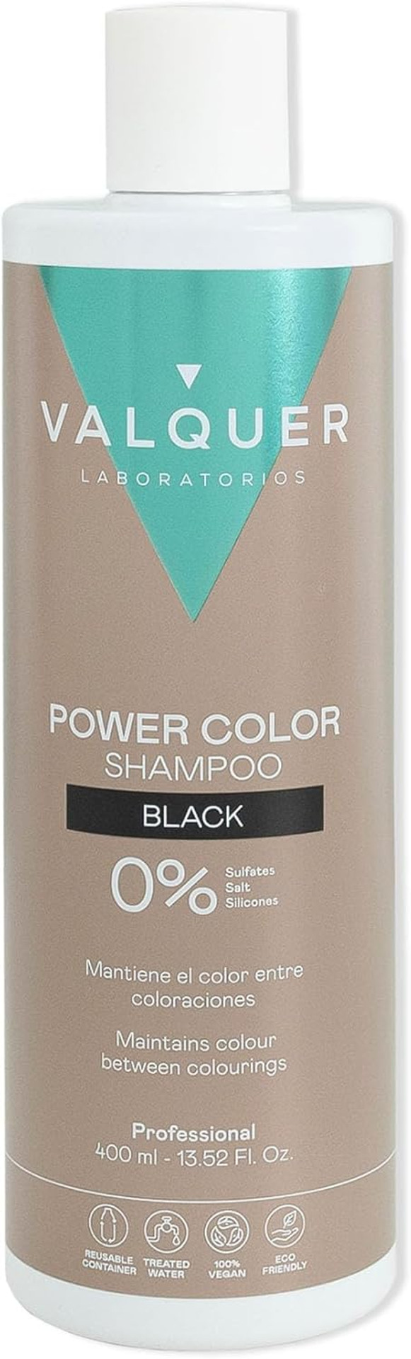 Valquer Power Color Shampoo Vegan Formula Sulfate- Hair Colour 400ml (Black)