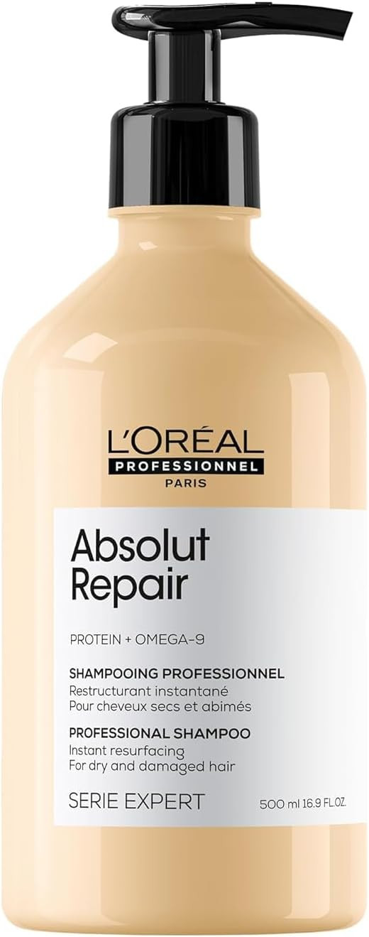 LOréal Professionnel Absolut Repair Hydrating Shampoo 500ml, for Dry hair, intense softness & shine, moisturising & nourishing
