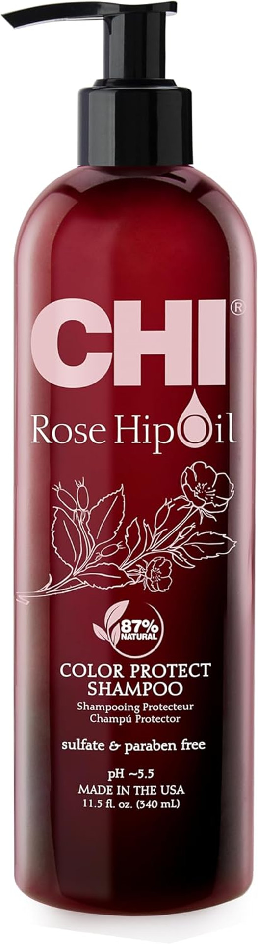 CHI Rosehip Oil, Color Nurture, Protecting Shampoo, 340 ml, white