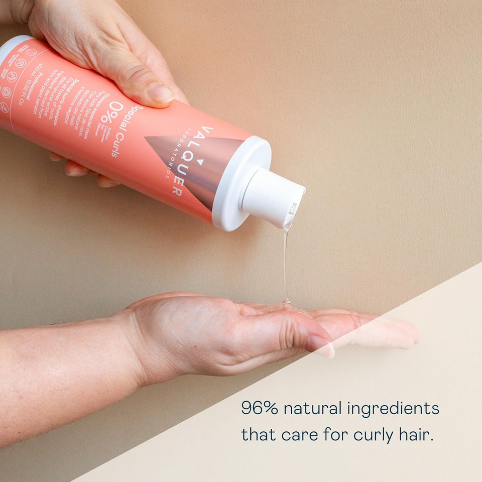 Valquer Professional Special Curl Shampoo for Curly Hair. Sulfate Free, Salt Free, Vegan - Up to 96% Natural Origin (400ml)