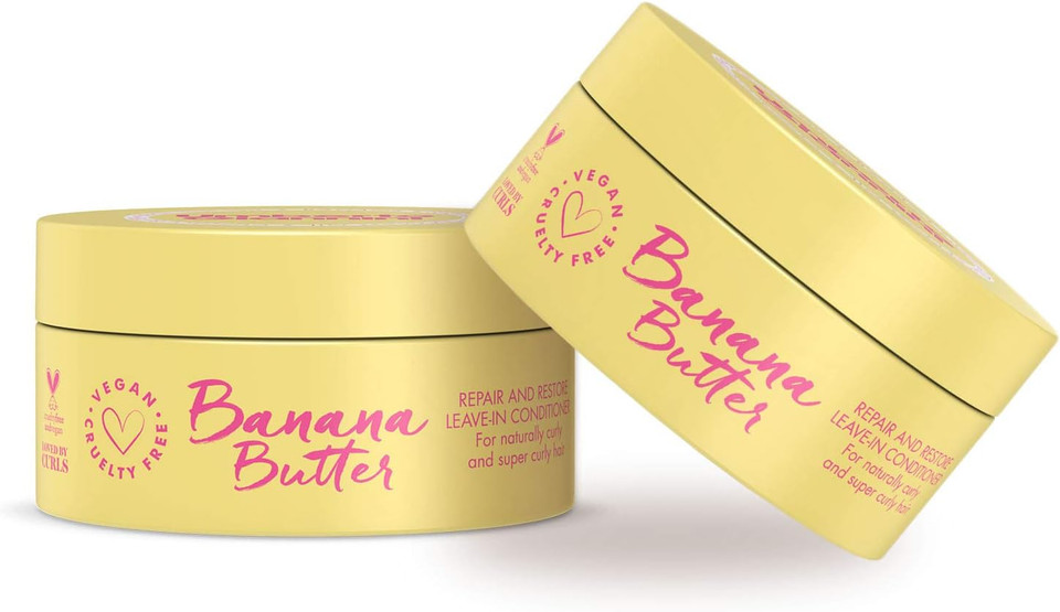 Umberto Giannini Coily Banana Butter Repair + Restore Leave-in Conditioner Vegan Cruelty Free 97% Natural, 2 Pack