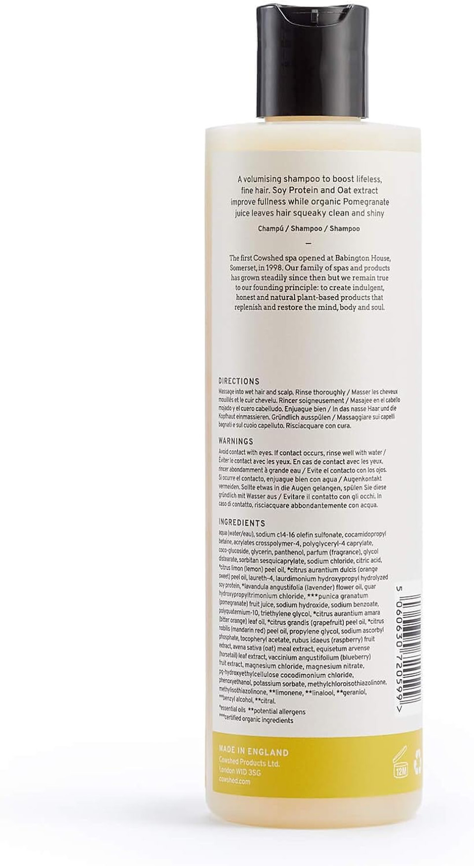 Cowshed Boost Shampoo - 300 ml - Hair Hydrating Shampoo Sulphate and Paraben Free - Volumising Shampoos for All Hair Types | Vegan Moisturising Shampoos Cowshed Boost Shampoo - 300 ml - Hair Hydrating Shampoo Sulphate and Paraben Free - Volumising Shampoos for All Hair Types | Vegan Moisturising Shampoos