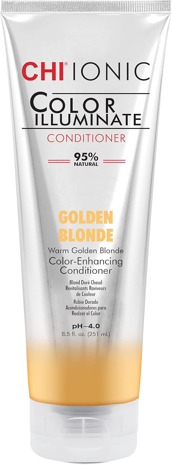 CHI Ionic Color Illuminate Conditioner, Golden Blonde, Color Enhancing Conditioner, 251 ml