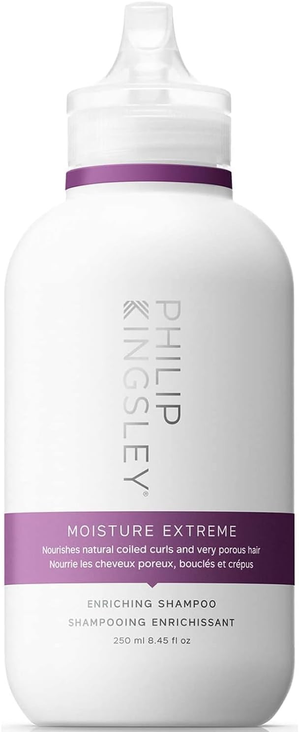 Philip Kingsley | Moisture Extreme Enriching Shampoo | For Curly, Dry, Damaged Hair | Moisturises, Hydrates, and Adds Shine| Detangles and Controls Frizz Adds Shine | 250ml