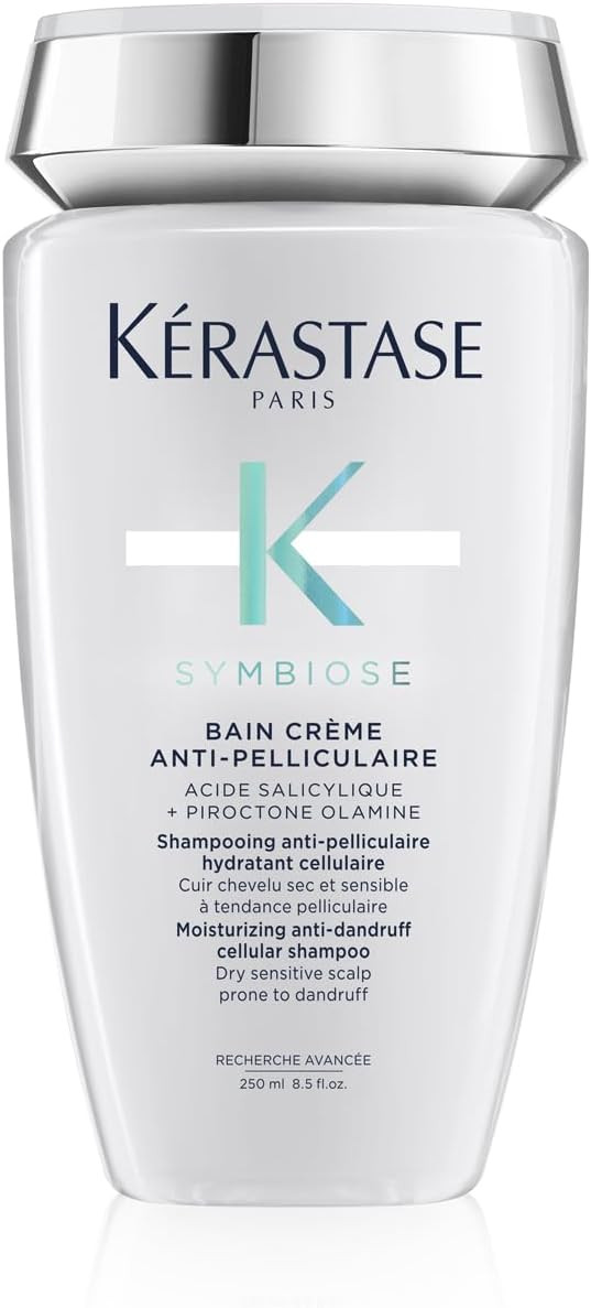 Kérastase Symbiose, Moisturising Anti-Dandruff Cellular Shampoo, For Dry, Sensitive Scalps Prone To Dandruff, Sulphate-Free, Silicone-Free, Bain Crème Anti-Pelliculaire, 250 ml