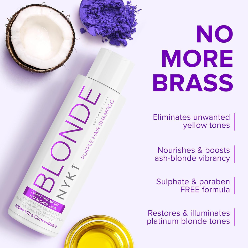 Purple Platinum Blonde Conditioner Toner (500ml) - Sulphate Free, No Yellow, Silver Conditioner for Bleached & Grey Hair