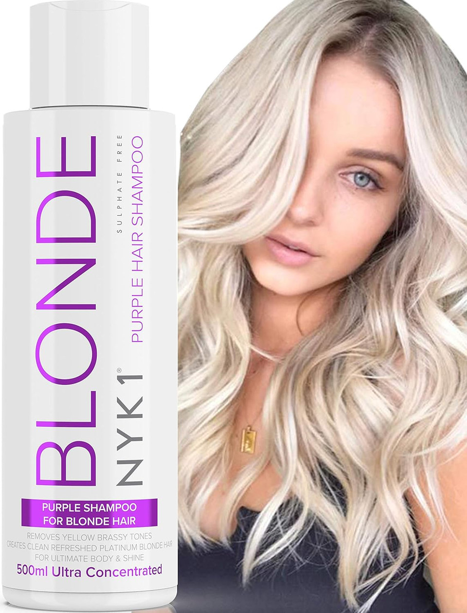 Purple Shampoo For Blonde Hair (500ml) - Silver & Blue Shampoo, No Yellow, Platinum Blonde Toner