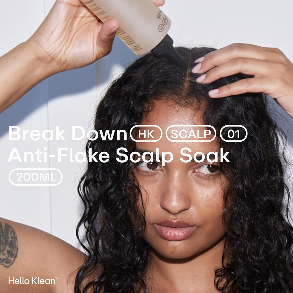 Hello Klean Break Down Anti-Flake Scalp Soak - Breaks Down Product & Hard Water Mineral Build Up - Cleanse, Detoxify & Hydrate Your Scalp - Prevent Overproduction of Oil with Apple Cider Vinegar