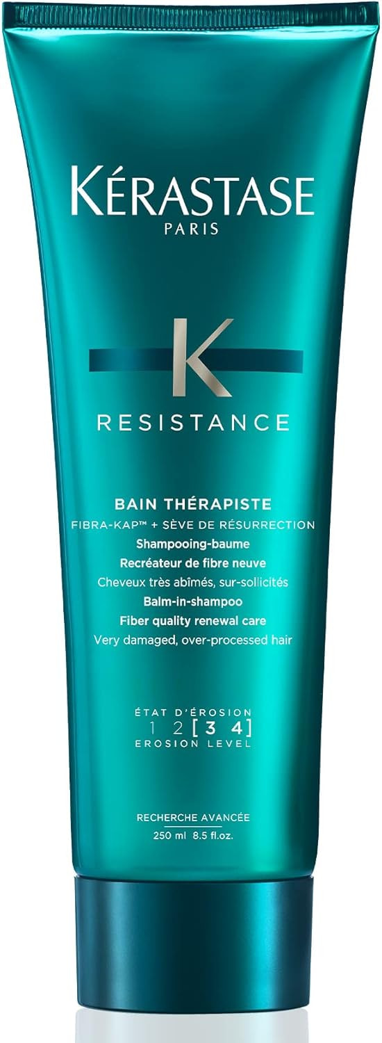 Kérastase Resistance, Gel Shampoo For Over-stressed & Very Damaged Hair, With Fibra-Kap, Bain Thérapiste, 250ml