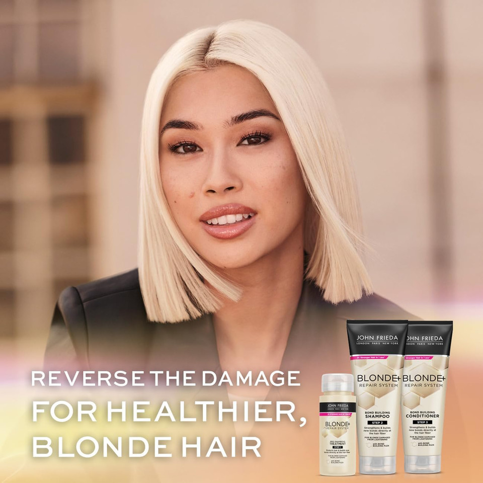 John Frieda Blonde+ Repair Sytem Bundle, Shampoo & Conditioner 250ml and Pre Treatment Shampoo 250ml