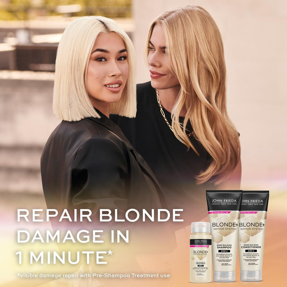 John Frieda Blonde+ Repair Sytem Bundle, Shampoo & Conditioner 250ml and Pre Treatment Shampoo 250ml