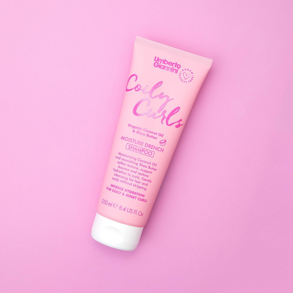 Umberto Giannini Coily Curls Shampoo, Conditioner and Styling Cream Set - Vegan & Cruelty Free Moisturising Shampoo, Conditioner Bundle with More than Moisture Hydrating Curl Cream for Curly Hair