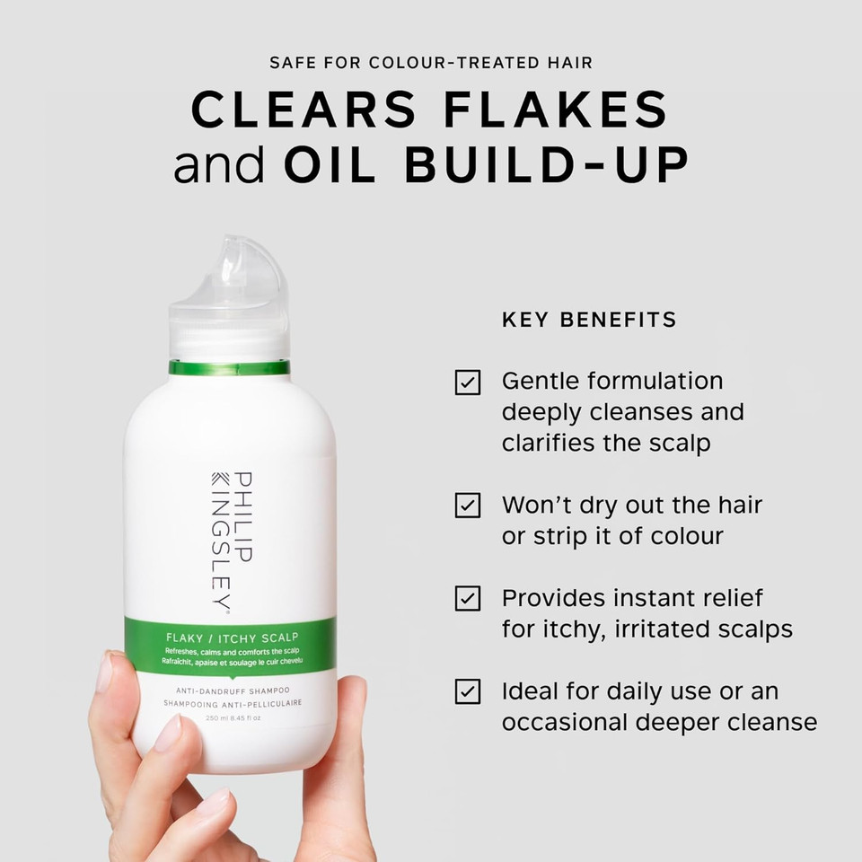 Philip Kingsley | Flaky/Itchy Scalp Shampoo | Anit-Dandruff Shampoo For Flaky, Itchy, Dry, Oily Scalps | Cleansing Scalp Care | Hair Shampoo that Hydrates, Soothes and Calms | 250ml