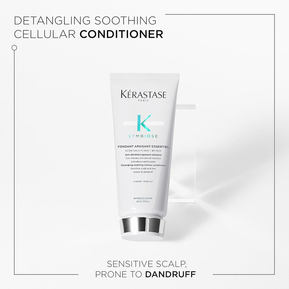 Kérastase Symbiose, Detangling Soothing Cellular Conditioner, For Sensitive, Dandruff-Prone Scalps and Fine Hair, Sulphate-Free, Silicone-Free, Fondant Apaisant Essentiel, 200 ml