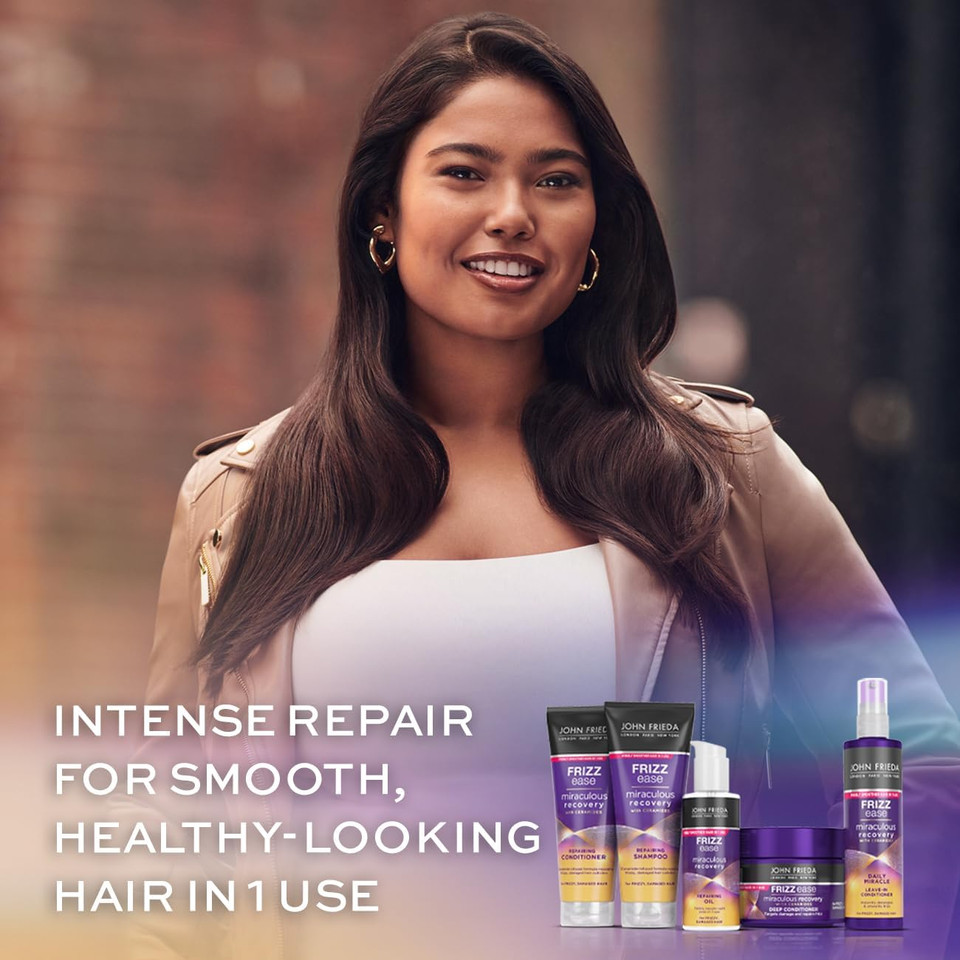 John Frieda Miraculous Recovery with Ceramides Bubdle: Shampoo 250ml Conditioner 250ml, Conditioner Masque 250ml, Reparing Oil 100ml and Daily Miracle Conditioner 200ml