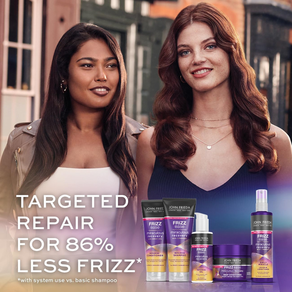 John Frieda Miraculous Recovery with Ceramides Bubdle: Shampoo 250ml Conditioner 250ml, Conditioner Masque 250ml, Reparing Oil 100ml and Daily Miracle Conditioner 200ml
