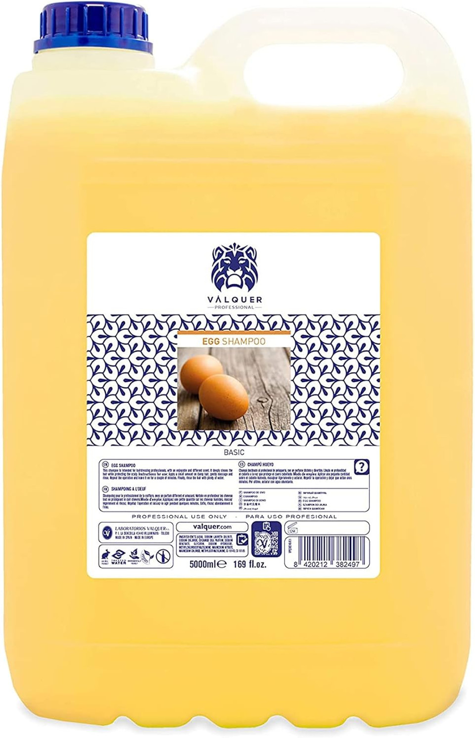 Valquer Professional Special Egg Shampoo for Hair Salon Shampoo for Professional Carafa 5000 ml Shampoo
