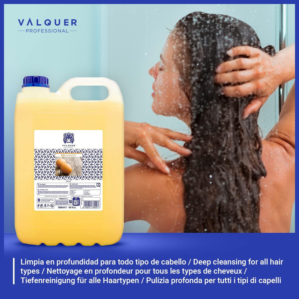 Valquer Professional Special Egg Shampoo for Hair Salon Shampoo for Professional Carafa 5000 ml Shampoo