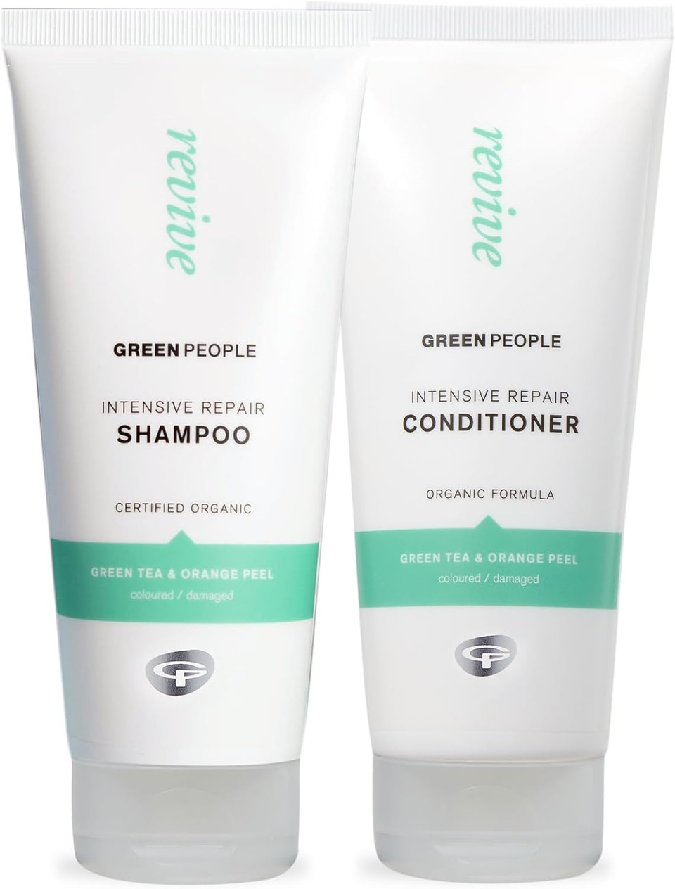 Green People Intensive Care Hair Shampoo (200ml) and Conditioner (200ml) Bundle, Certified organic ingredients, Green Tea and Orange Peel, Vegan and Cruelty free