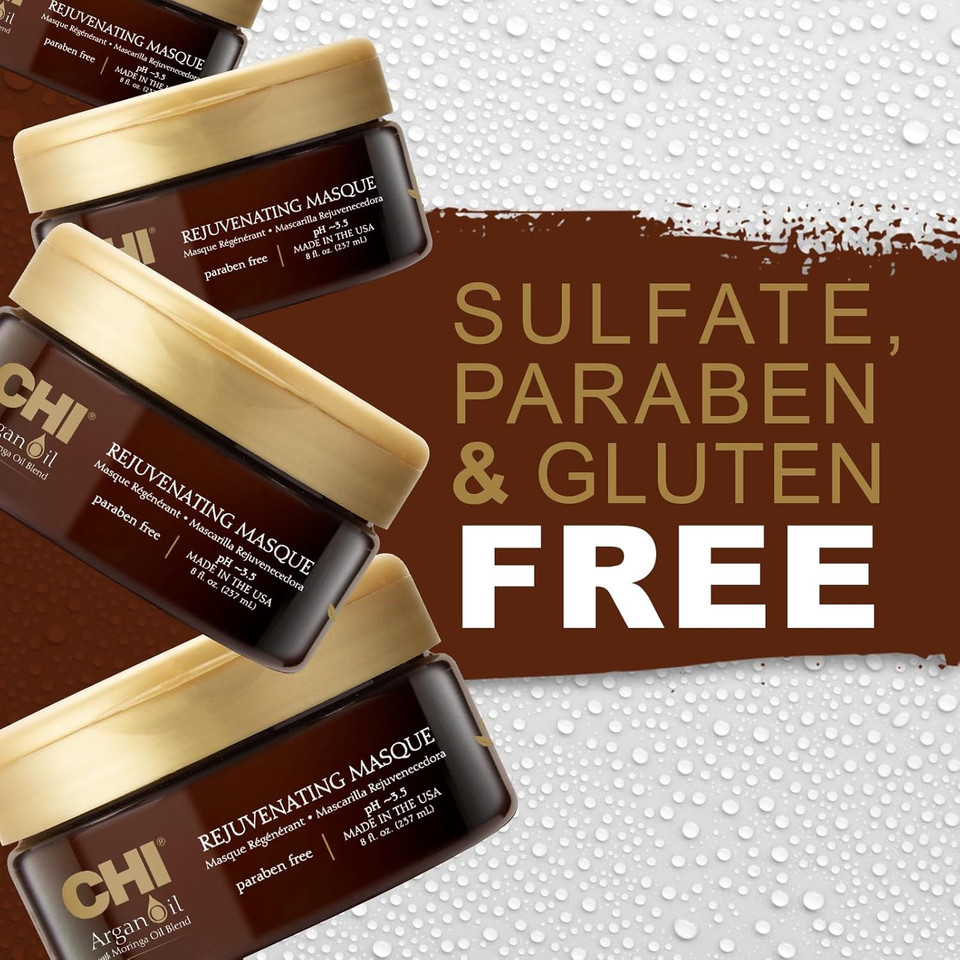 CHI Argan Oil Plus Moringa Rejuvenating Masque, 237 ml (Pack of 2)