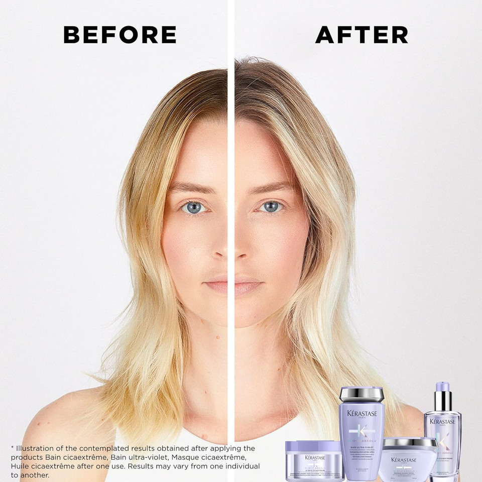 Kérastase Blond Absolu, Intense Conditioning Hair Mask, For Sensitised Lightened or Highlighted Hair, Ideal for Post-Bleaching, With Hyaluronic Acid & Edelweiss Flower, Masque Cicaextreme, 200ml Kérastase Blond Absolu, Intense Conditioning Hair Mask, For Sensitised Lightened or Highlighted Hair, Ideal for Post-Bleaching, With Hyaluronic Acid & Edelweiss Flower, Masque Cicaextreme, 200ml