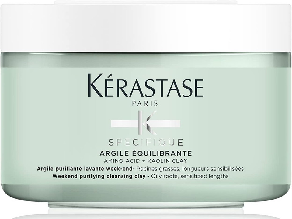 Kérastase Specifique, Weekend Purifying Cleansing Clay Shampoo, For Oily Roots & Sensitised Lengths, With Amino Acid & Kaolin Clay, Argile Équilibrante, 250ml