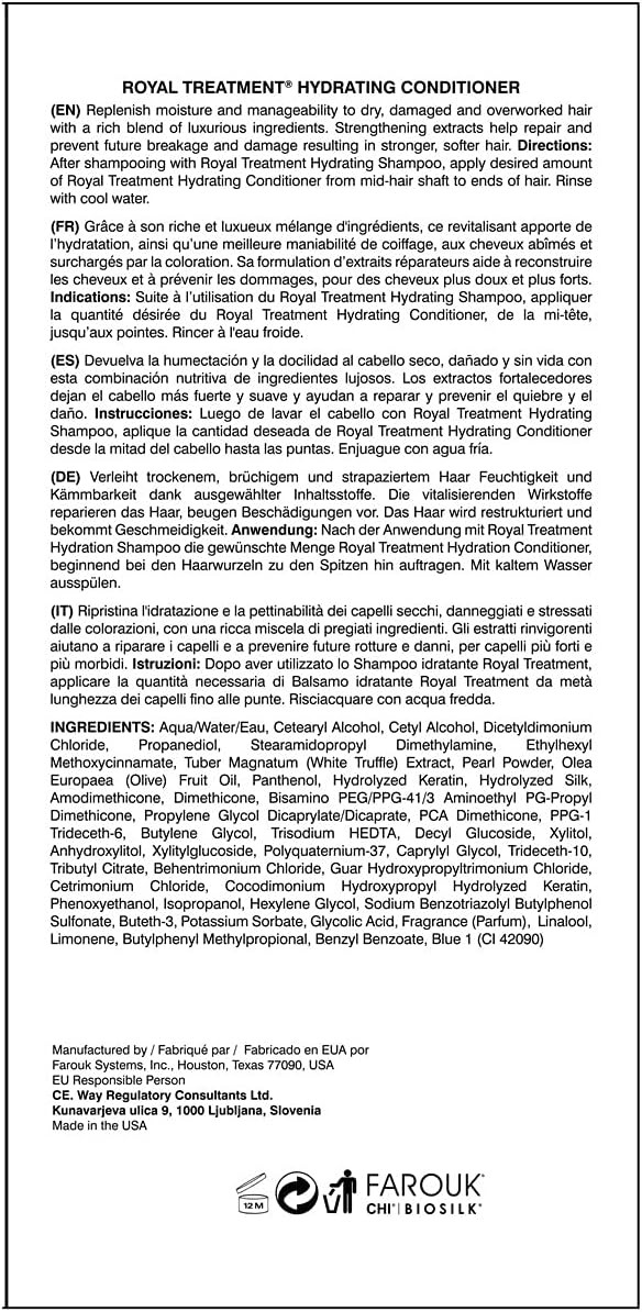 CHI Royal Treatment Hydrating Conditioner, 355 ml, white