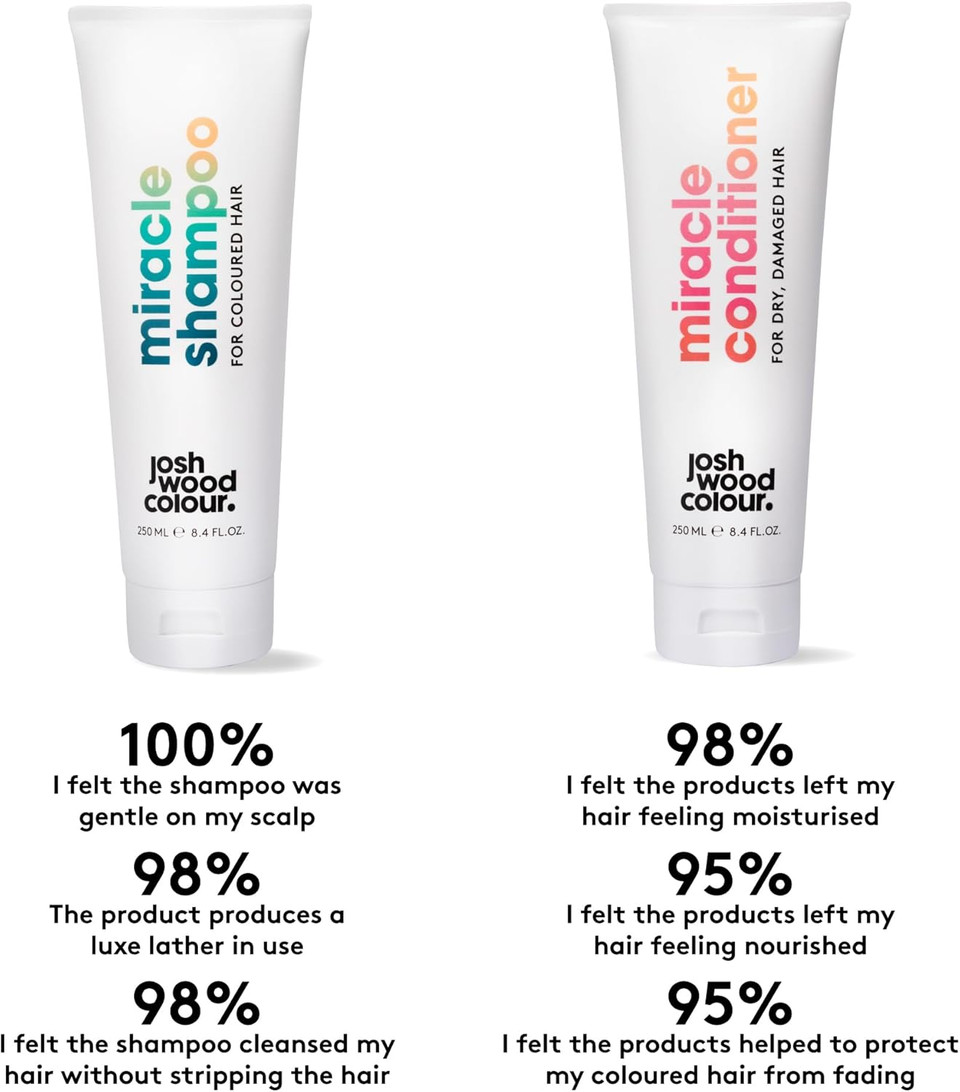 Josh Wood Colour Care Bundle for Dry & Damaged Hair Sulphate free, Colour Shine Complex, Locked in glossy colour, Cleansing and conditioning, 3 Bottles