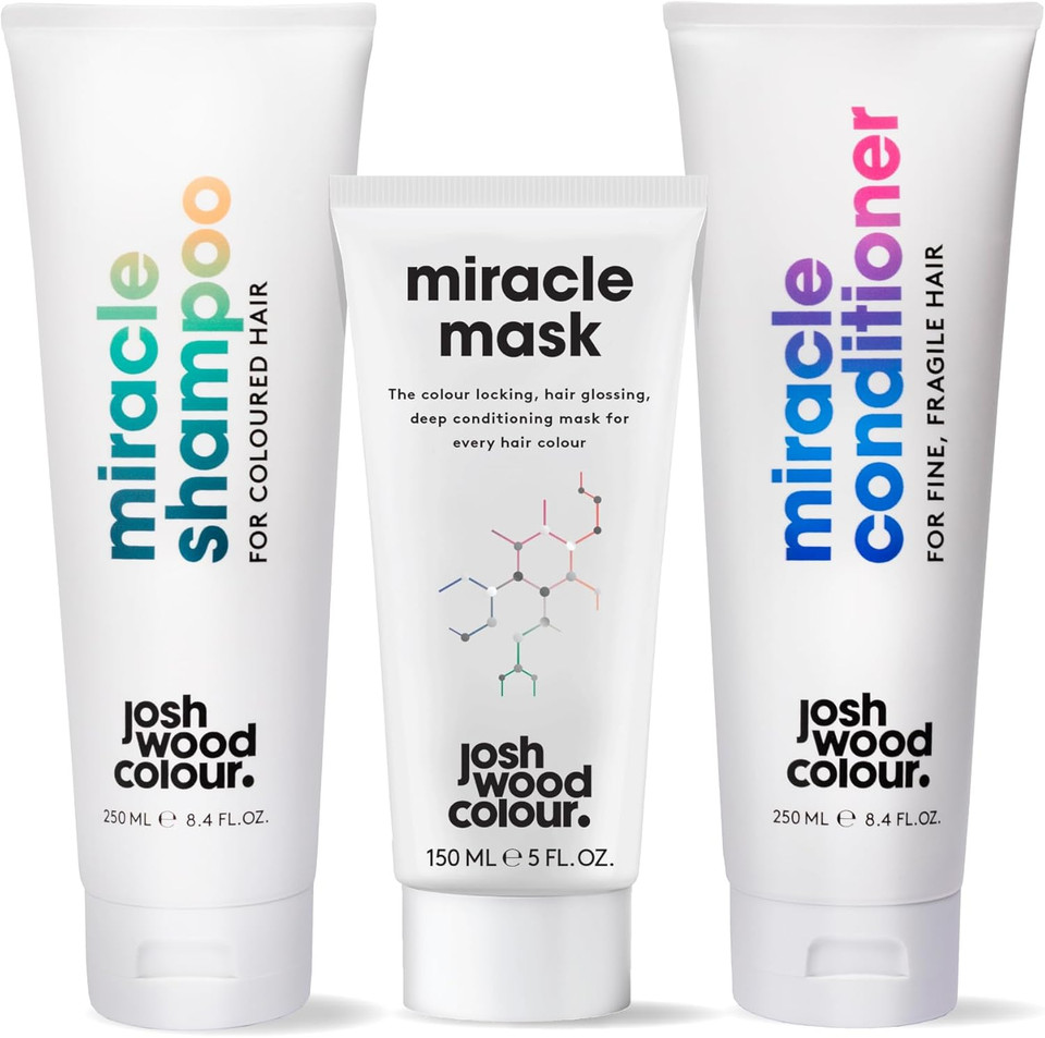 Josh Wood Colour Care Bundle for Fine & Fragile Hair Sulphate free, Body Boosting, Nourishing, Colour protecting, 3 Bottles