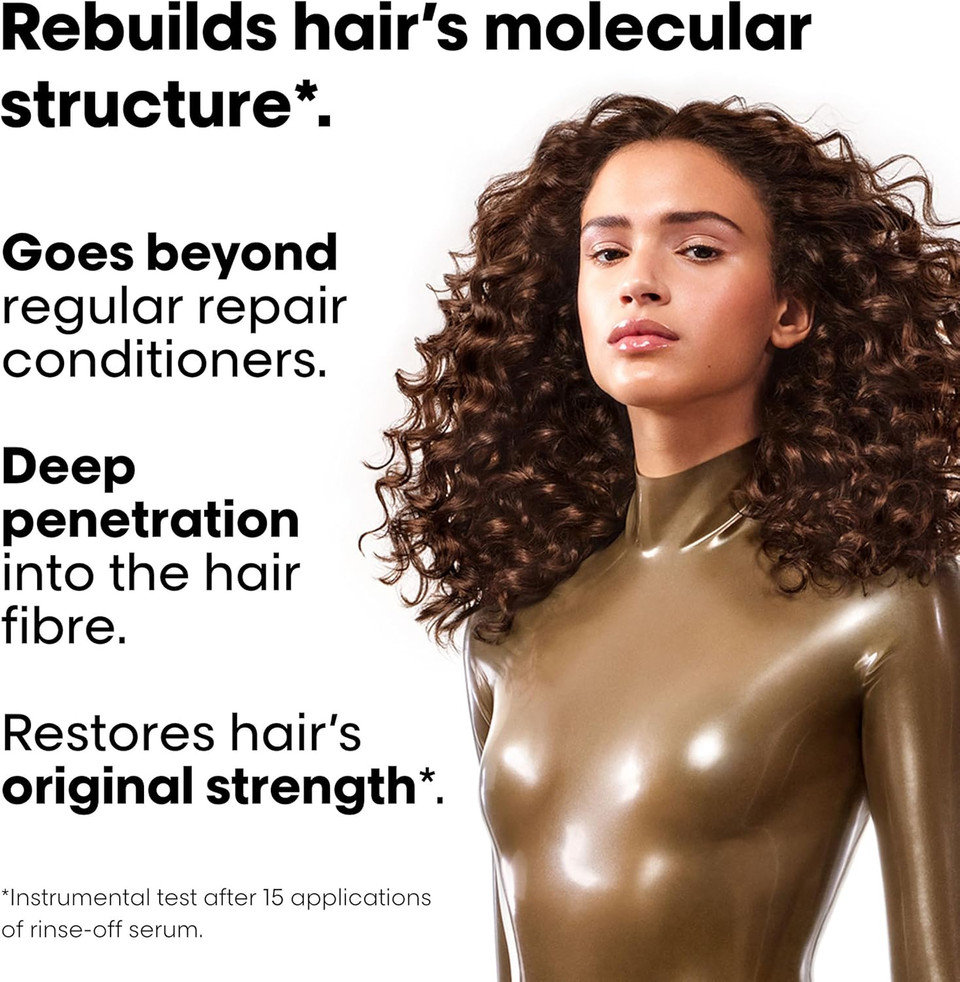 LOréal Professionnel Absolut Repair Molecular Sulphate Free Shampoo 300ml & Rinse Off Serum conditioner hair treatment, For Extremely Damaged Hair, Molecular Bond Repair, restore strength