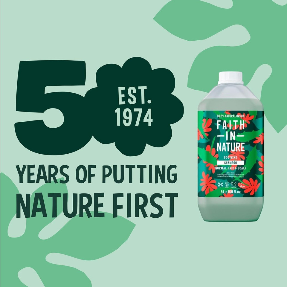 Faith In Nature Natural Shea & Argan Shampoo, Moisturising for Curly Hair & Dry Scalp, Vegan & Cruelty Free, No SLS, Silicones or Parabens, 5L Refill Pack