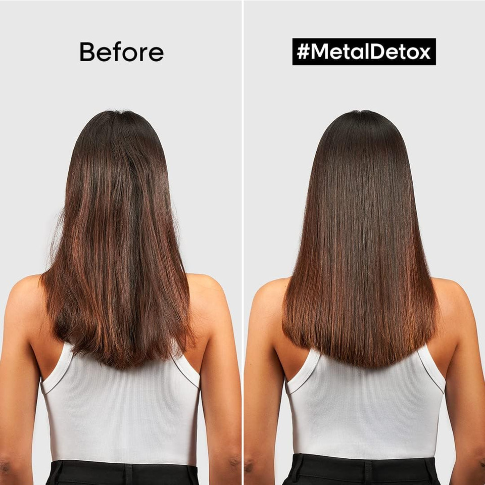 LOréal Professionnel Metal Detox Shampoo 300ml, Hair Mask 250ml & Leave-In Cream 100ml, Prevent Breakage & Colour Fade from hard water, for damaged, dull hair