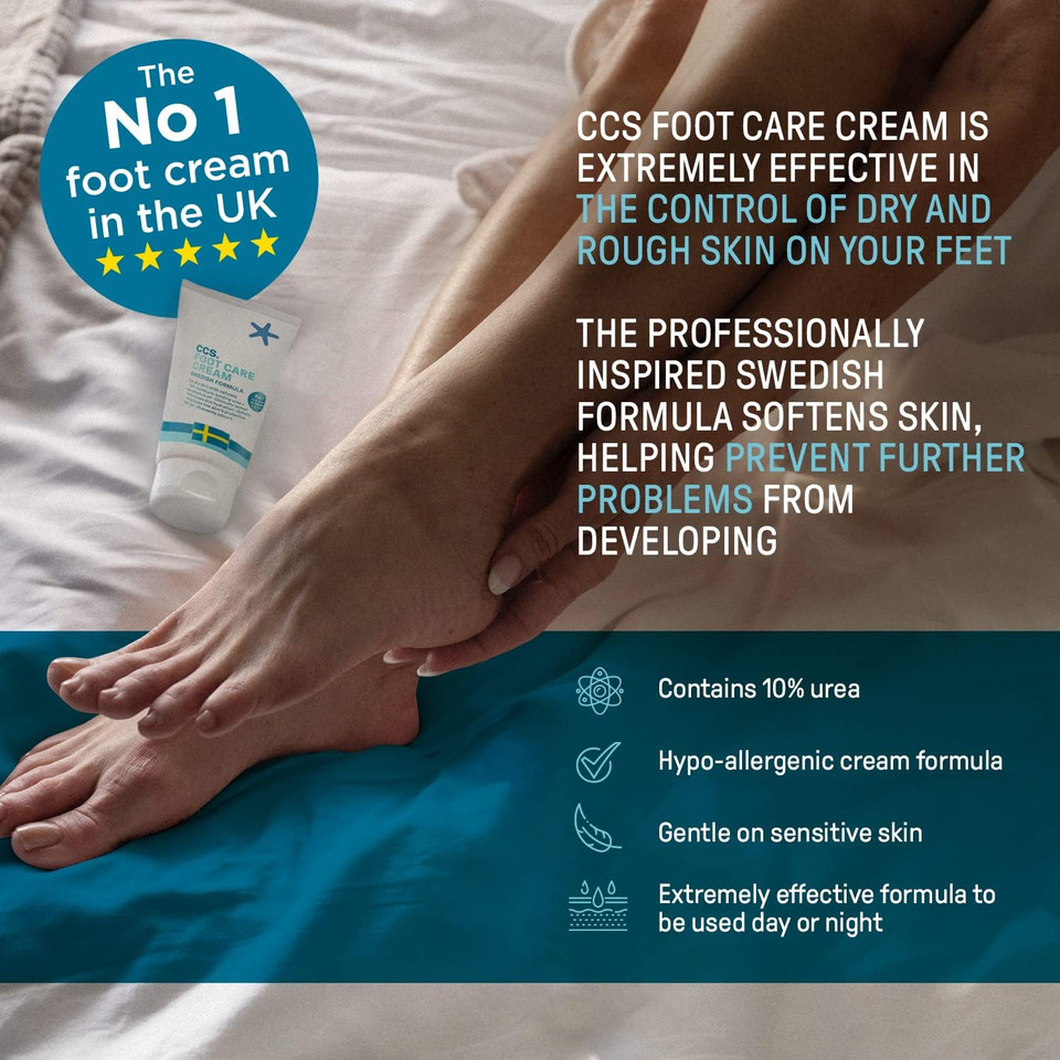 CCS Professional Foot Care Cream 60 ml - Moisturise and Protect Dry and Callused Feet, Contains 10% Urea and Eucalyptus Oil, Clinically Tested, Suitable for Diabetics
