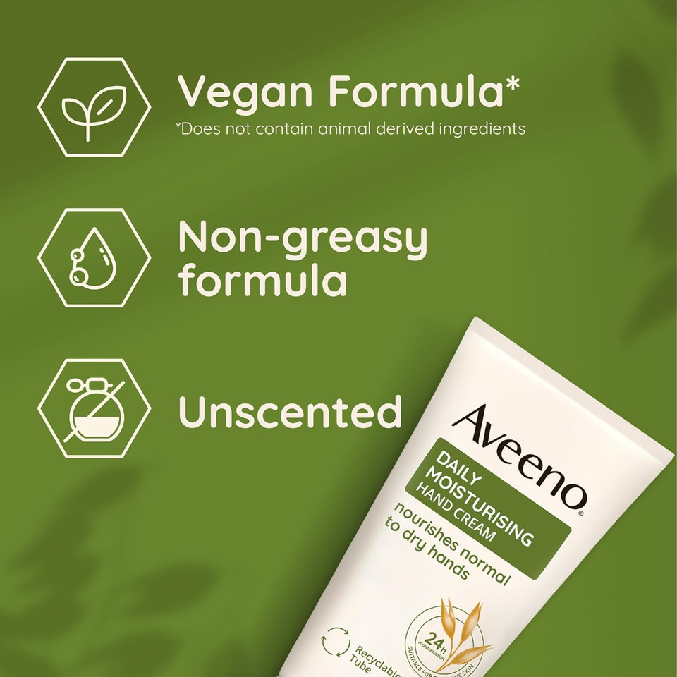 Aveeno Daily Moisturising Hand Cream, 75ml (Pack of 2)