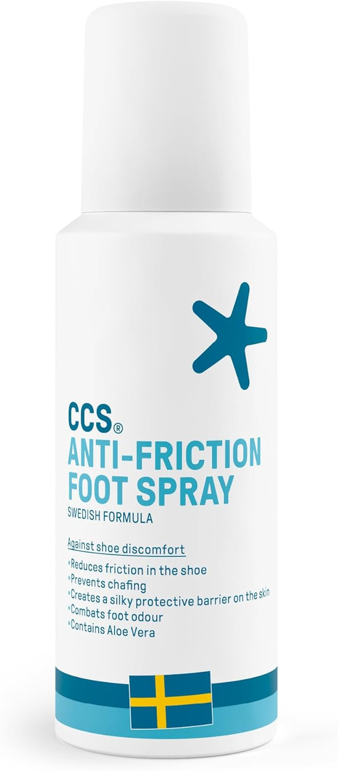 CCS Anti-Friction Foot Spray for increased comfort in the shoe - Prevents skin irritation and chafing caused by friction - 100ml