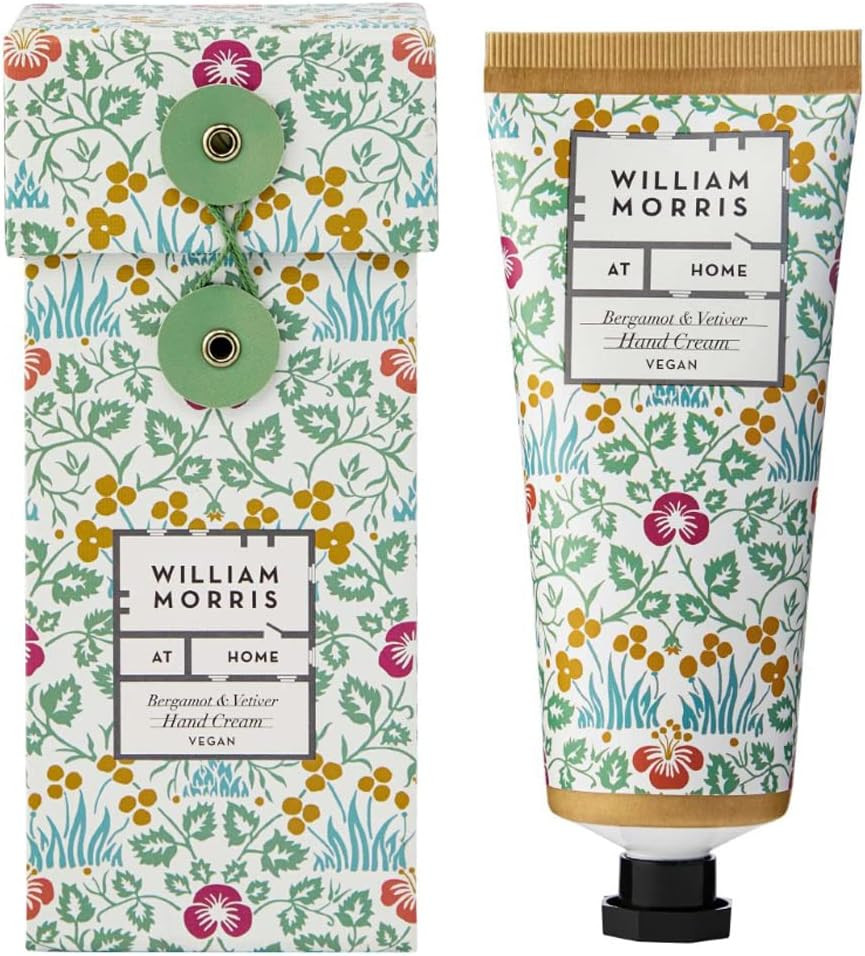 William Morris At Home Hand Cream 100ml, Camelina Sativa Oil, She Butter, Hand Moisturiser, Travel Size, Vegan and Cruelty Friendly, Beauty Gift For Her, Sustainably Packaged