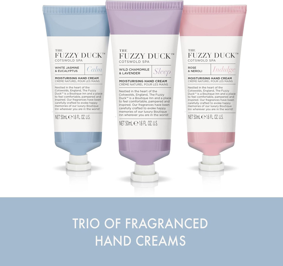 Baylis & Harding The Fuzzy Duck Cotswold Spa Rose & Neroli Indulge Luxury Hand Cream Treats Gift Set - Vegan Friendly