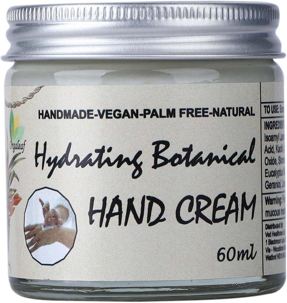 Orgaleaf Hand Cream, Hydrating Botanical Hand Cream, Vegan, Hand Made, Natural, 60 ml