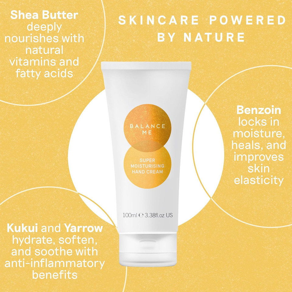 Balance Me Super Moisturising Hand Cream 30ml, With Shea Butter for Dry, Cracked Hands, Suitable for Eczema
