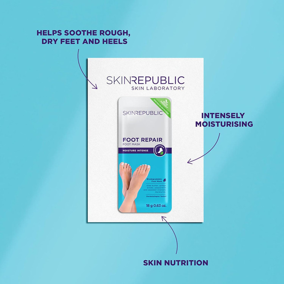Skin Republic Foot Repair Peel Mask | Repair Heels & Removes Dry Dead Skin for Soft Baby Feet | Exfoliating Peel Mask for Hard Skin (Pack of 1)
