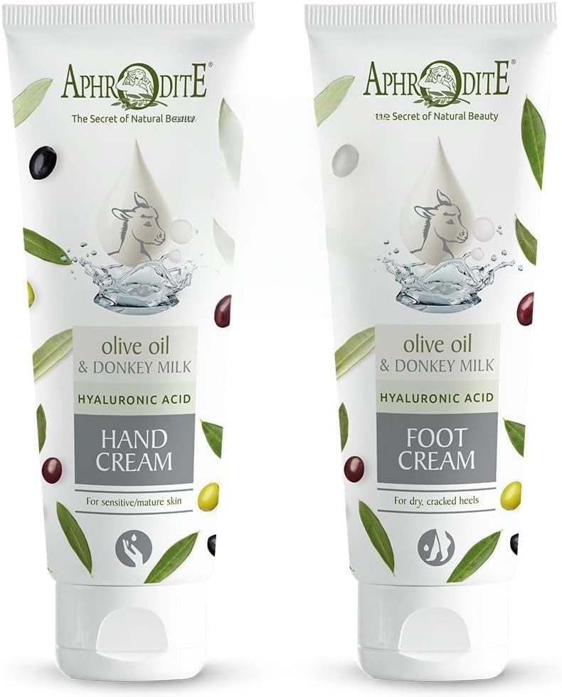 Aphrodite Body Care Youth Elixir Bundle. 2 Piece Moisturizing Set for Hands and Feet. Includes The Youth Elixir Hand Cream (100 ml) and The Youth Elixir Foot Cream for Dry/Cracked Heels (100 ml)