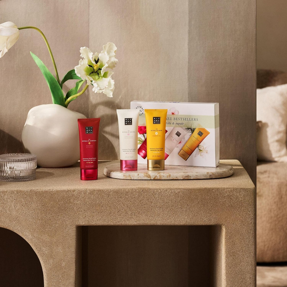 RITUALS Hand Cream Trio The Ritual of Sakura, The Ritual of Mehr & The Ritual of Ayurveda - Gift Set with 3 Hand Balms - Moisturising and Nourishing Creams with 95% Natural Origin Ingredients - 3x70ml