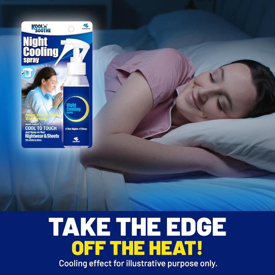 KOOL 'N' SOOTHE Night Cooling Spray/ 100 ml/Instant Cooling Spray for Nightwear & Bedding/Take The Edge Off The Heat