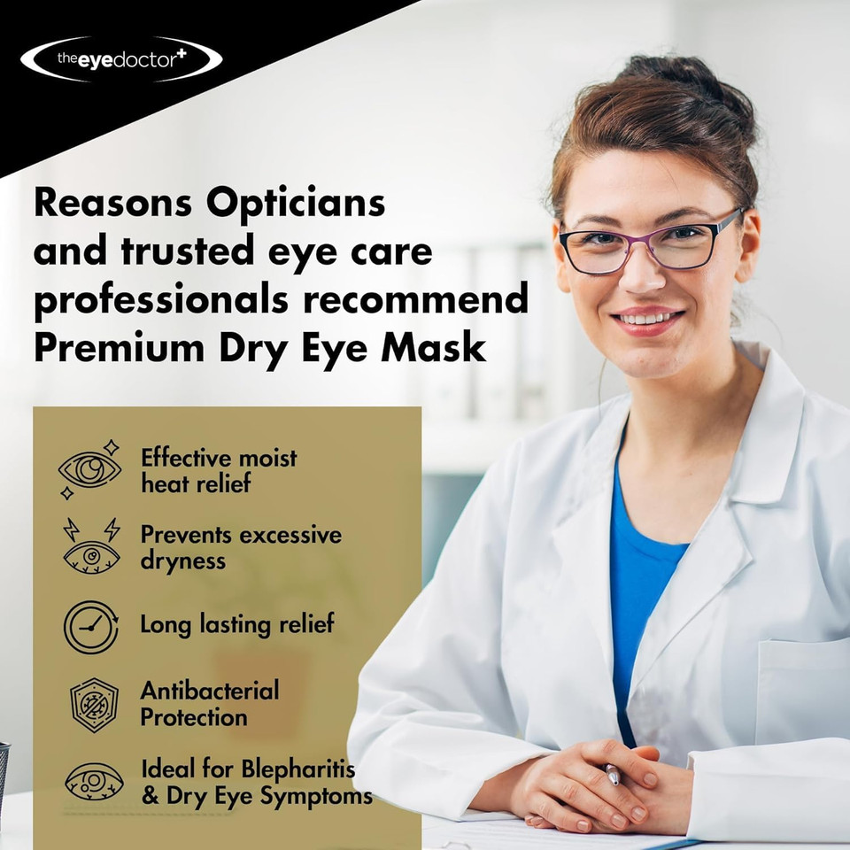 The Eye Doctor Premium Treatment Bundle - Reusable Hot Cold Eye Compress & 40x Single Use Biodegradable Eyelid Wipes for Dry Eye, Blepharitis & MGD - Microwave Safe Mask