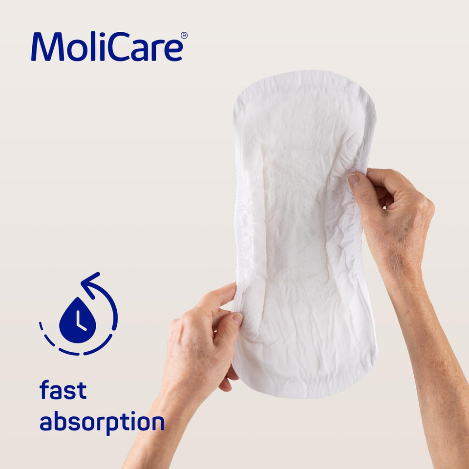MoliCare Premium Lady Pad 4 Drops Extra-Long Incontinence Pads for Women with Moderate Bladder Weakness, Odour Neutraliser, Extra Leakage Protection, Advanced Skin Protection, 14 Pieces