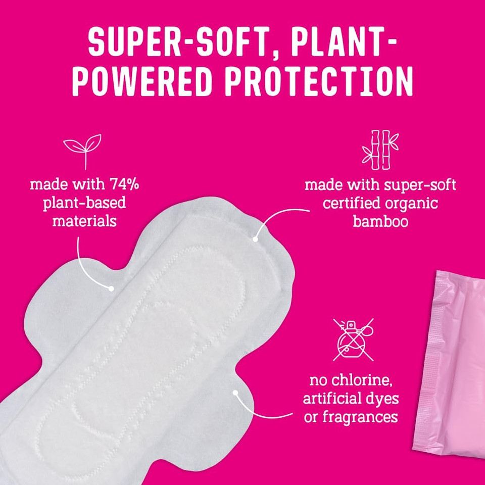 FLO Organic Bamboo Sanitary Towels with Wings  Ultra-Thin, Soft, Absorbent Period Pads for Leak-Proof Protection  14 Day & 10 Night Combo Pack FLO Organic Bamboo Sanitary Towels with Wings  Ultra-Thin, Soft, Absorbent Period Pads for Leak-Proof Protection  14 Day & 10 Night Combo Pack