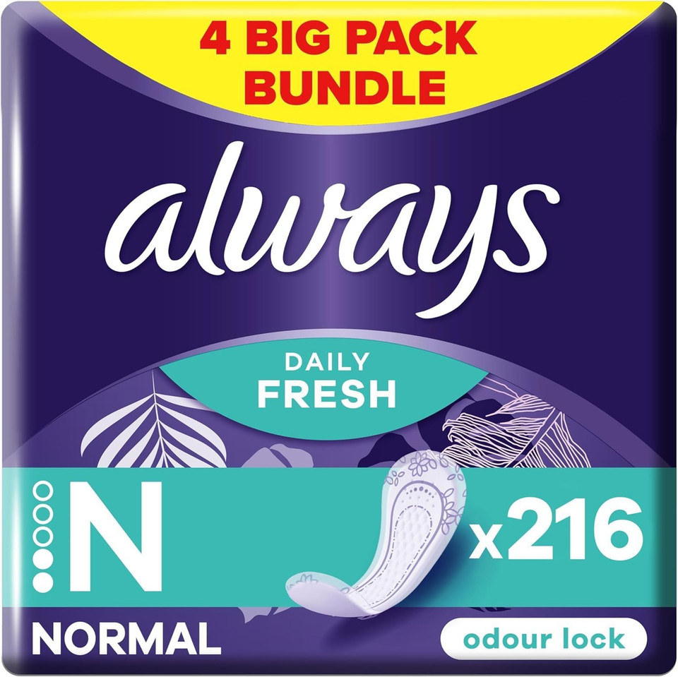 Always Dailies Women's Flexistyle Normal Pantiliners (72 Pads) Giga Pack, Suitable for All Panty Shapes